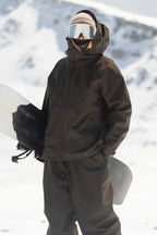 Women's Off White Multi-Pocket Dual-Vent Ski Jacket Waterproof Insulated Snow Jacket