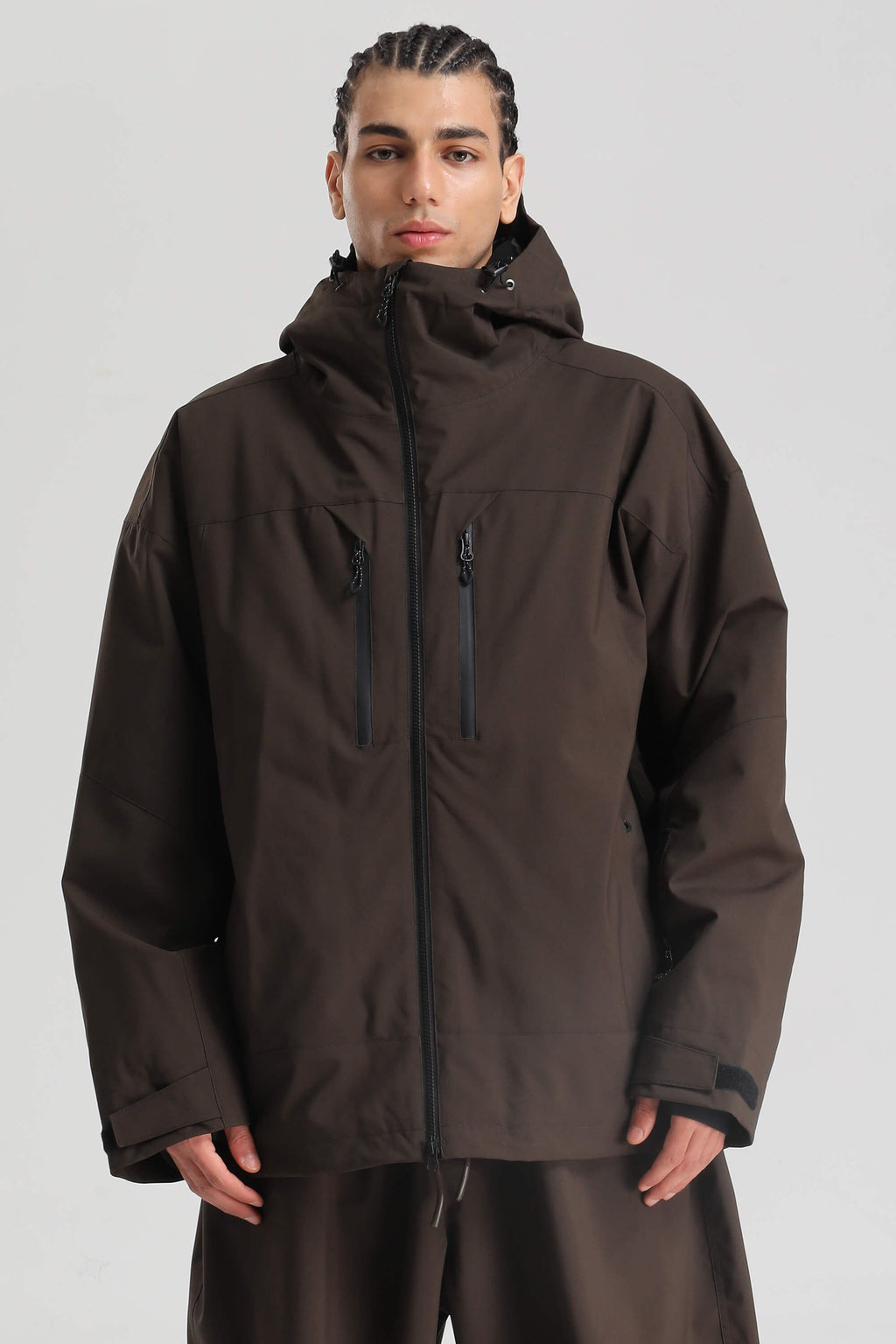 Men's Coffee Multi-Pocket Dual-Vent Snow Jacket Waterproof Insulated Ski Jacket - Gsou Snow
