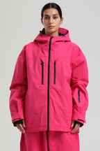 Women's Off White Multi-Pocket Dual-Vent Ski Jacket Waterproof Insulated Snow Jacket