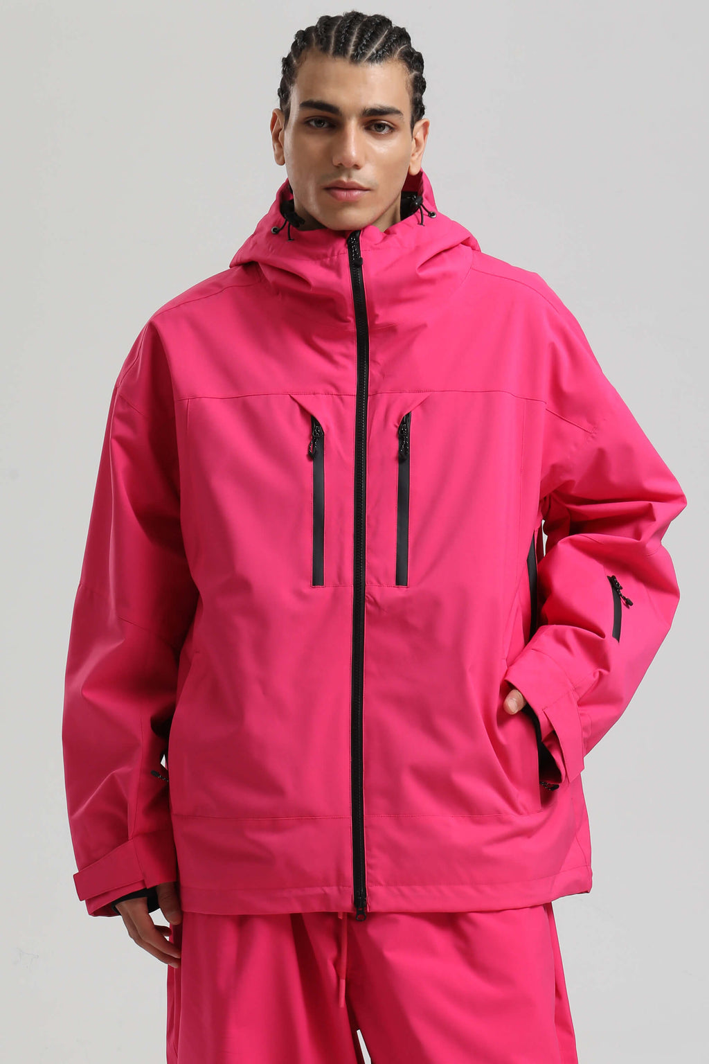 Men's Khaki Multi-Pocket Dual-Vent Ski Jacket Waterproof Insulated Snow Jacket