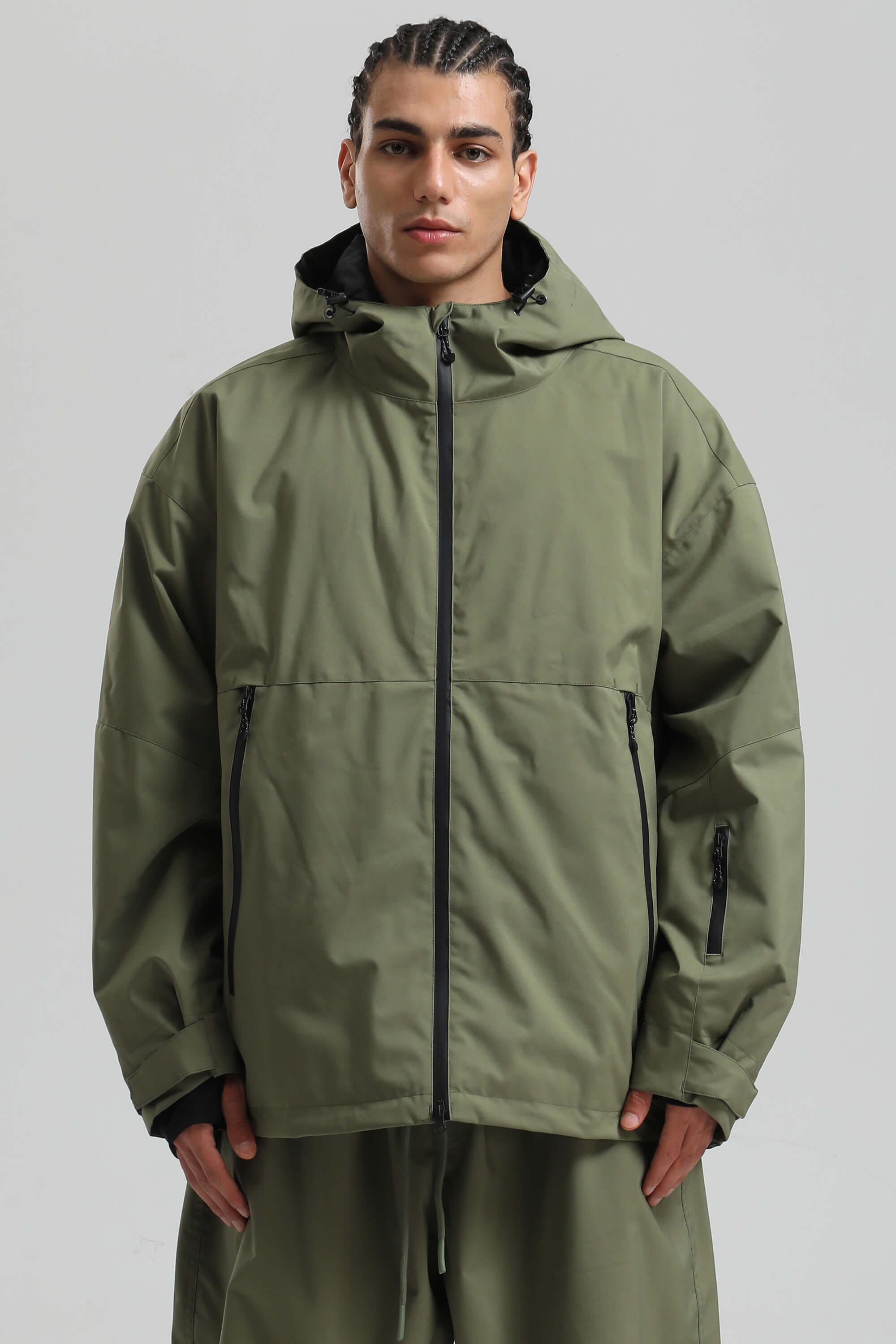 Men's Off White Fully Sealed Dual-Vent Snow Jacket Minimalist Insulated Ski Jacket - Gsou Snow