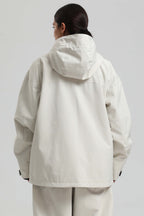 Women's Off White Fully Sealed Dual-Vent Snow Jacket Minimalist Insulated Ski Jacket - Gsou Snow
