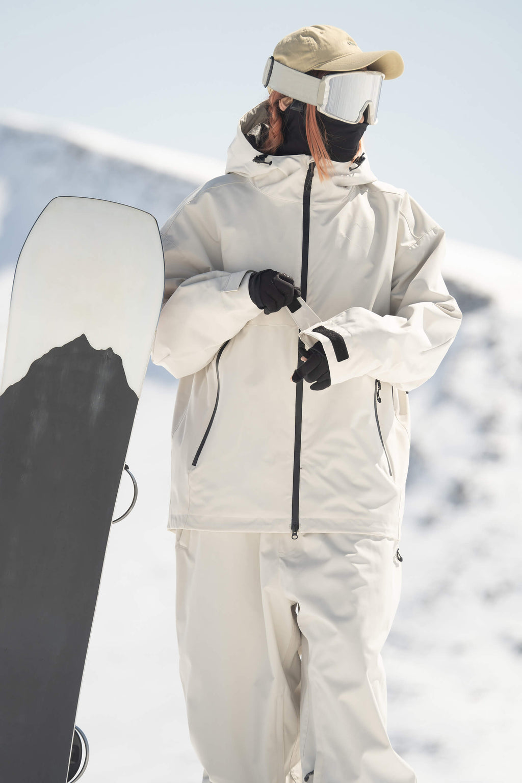 Women's Army Green Fully-Sealed Dual-Vent Ski Jacket Minimalist Insulated Snow Jacket