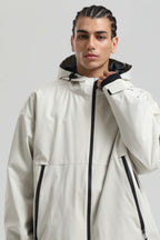 Men's Off White Fully Sealed Dual-Vent Snow Jacket Minimalist Insulated Ski Jacket - Gsou Snow