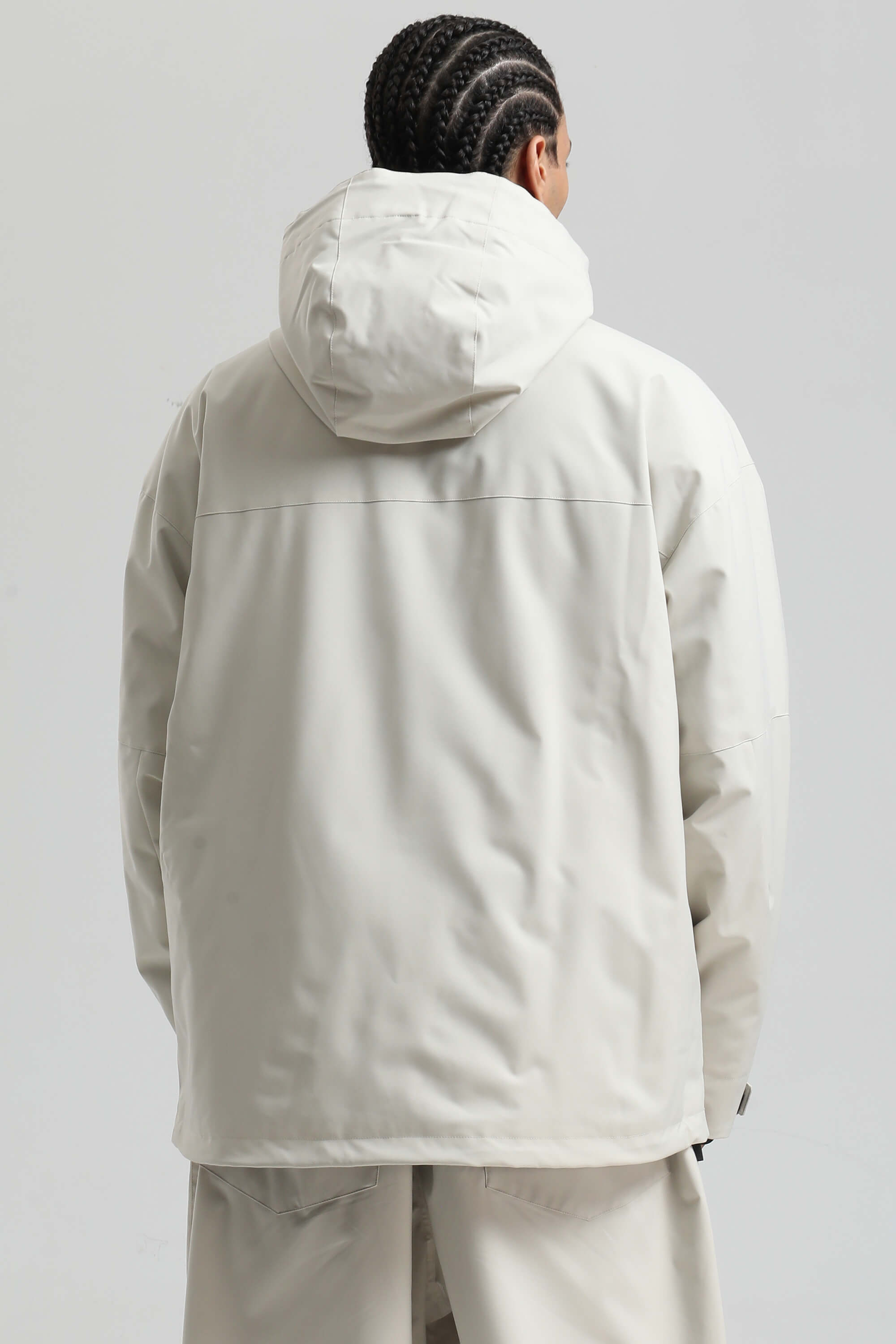 Men's Off White Fully Sealed Dual-Vent Snow Jacket Minimalist Insulated Ski Jacket - Gsou Snow