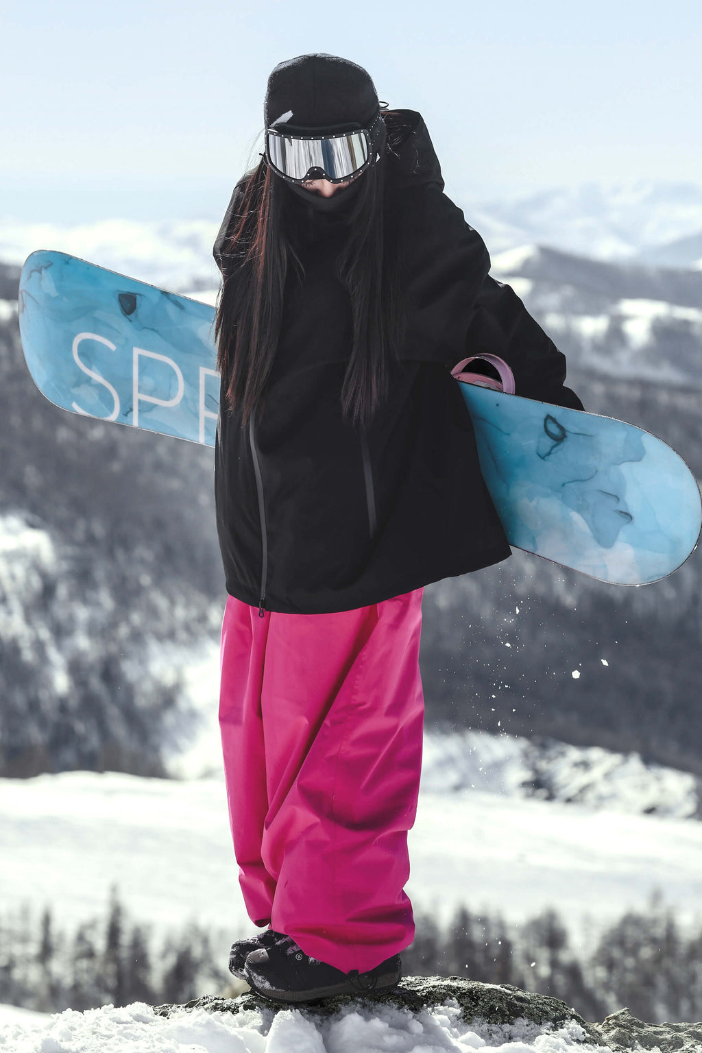 Women's Coffee Fully-Sealed Dual-Vent Ski Jacket Minimalist Insulated Snow Jacket