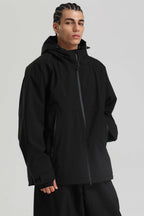 Men's Black Fully Sealed Dual-Vent Snow Jacket Minimalist Insulated Ski Jacket - Gsou Snow