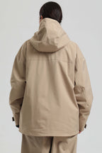 Women's Khaki Fully Sealed Dual-Vent Snow Jacket Minimalist Insulated Ski Jacket - Gsou Snow