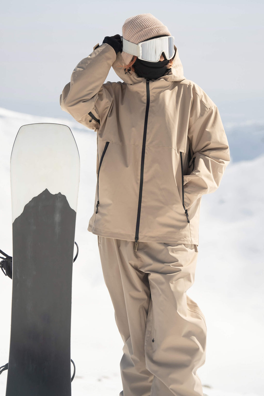 Women's Army Green Fully-Sealed Dual-Vent Ski Jacket Minimalist Insulated Snow Jacket