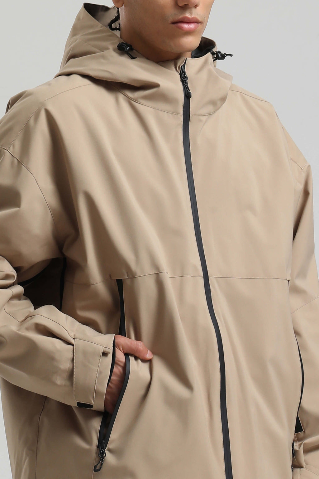 Men's Khaki Fully Sealed Dual-Vent Snow Jacket Minimalist Insulated Ski Jacket - Gsou Snow