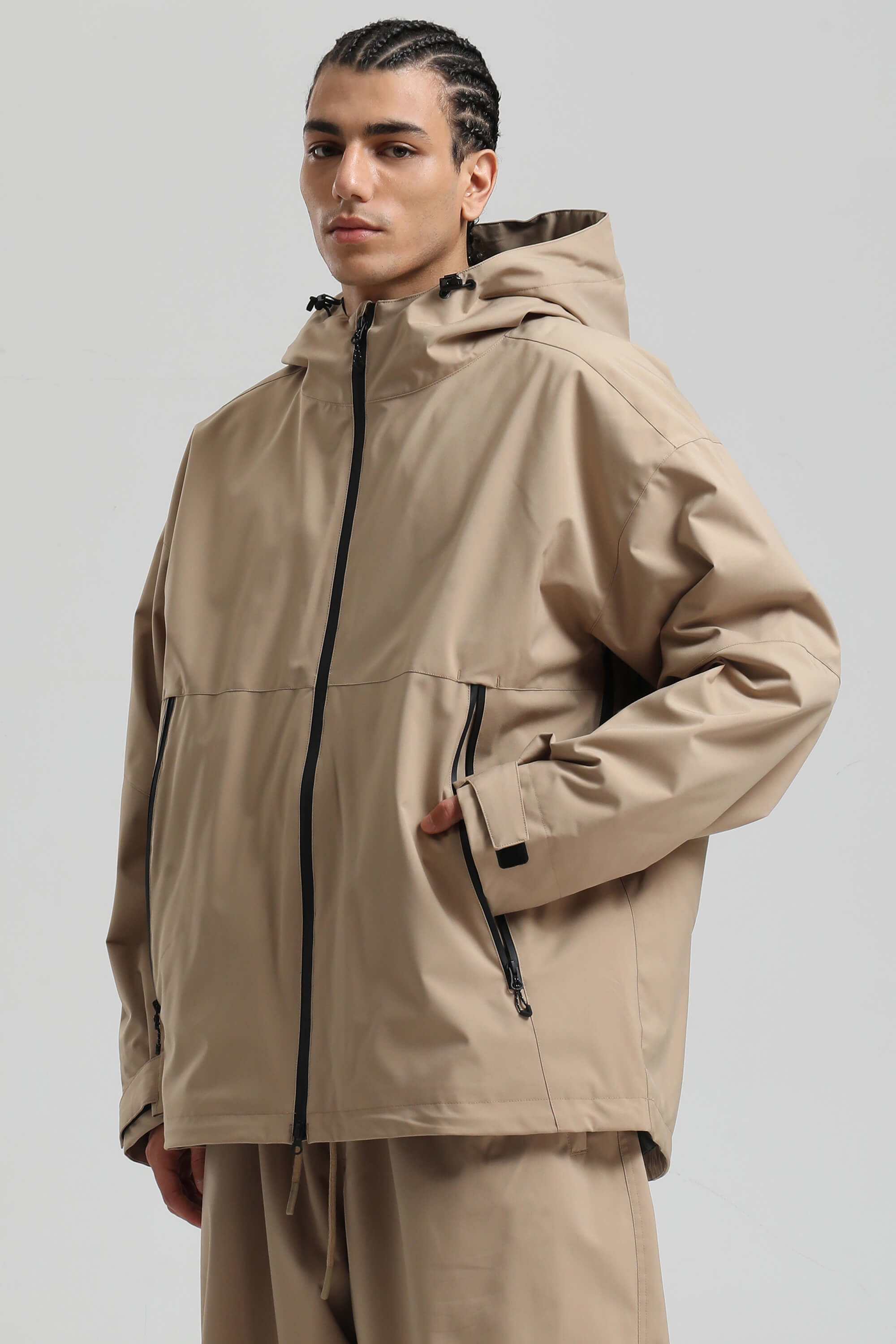 Men's Army Green Fully-Sealed Dual-Vent Ski Jacket Minimalist Insulated Snow Jacket