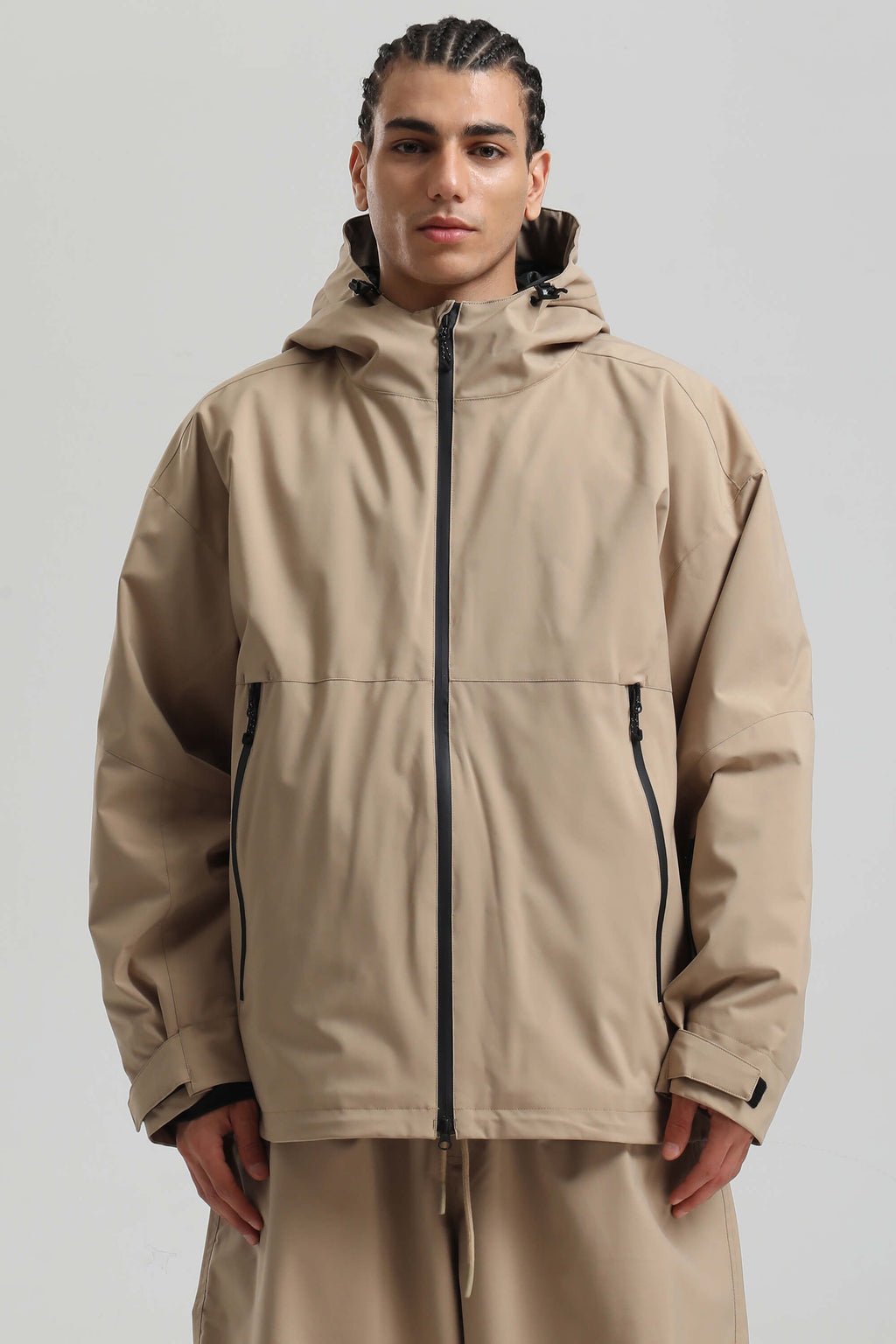 Men's Khaki Fully Sealed Dual-Vent Snow Jacket Minimalist Insulated Ski Jacket - Gsou Snow