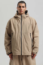 Men's Khaki Fully Sealed Dual-Vent Snow Jacket Minimalist Insulated Ski Jacket - Gsou Snow