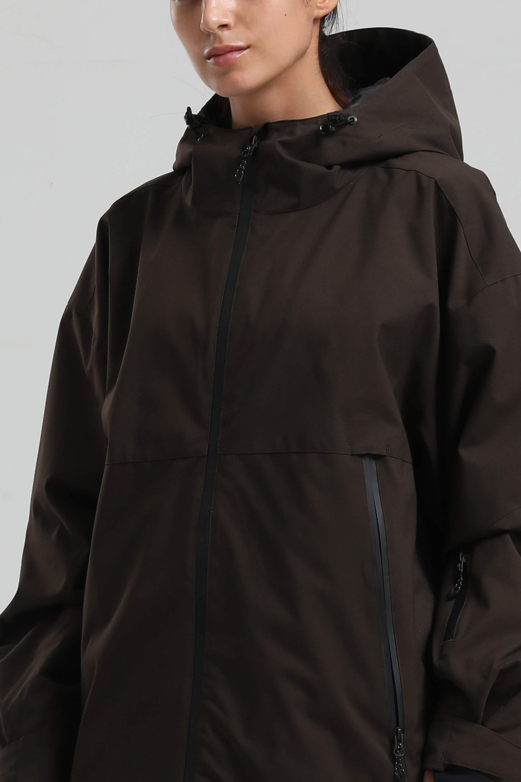 Women's Coffee Fully Sealed Dual-Vent Snow Jacket Minimalist Insulated Ski Jacket - Gsou Snow