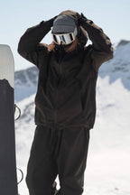 Women's Black Fully-Sealed Dual-Vent Ski Jacket Minimalist Insulated Snow Jacket