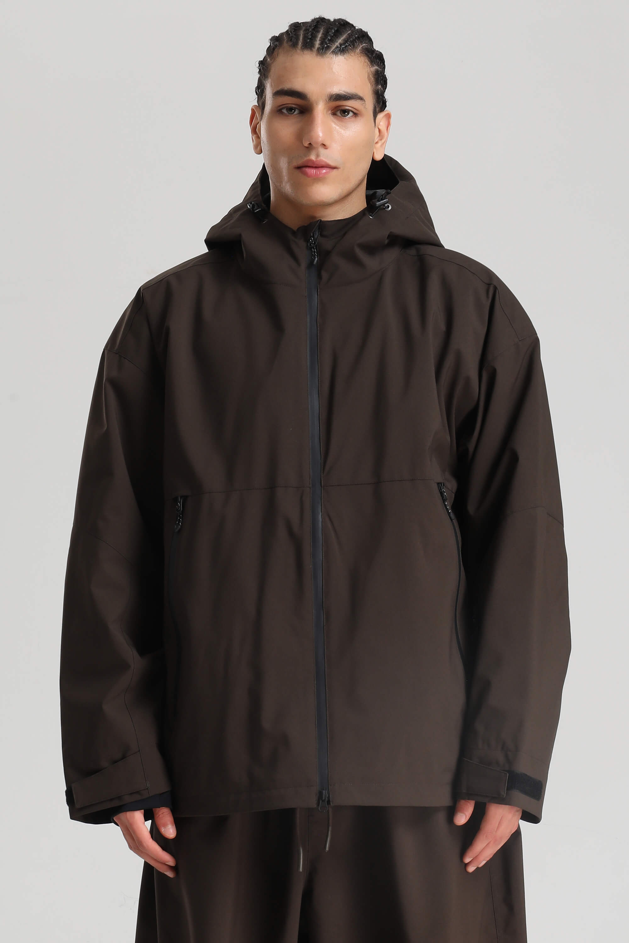 Men's Coffee Fully-Sealed Dual-Vent Ski Jacket Minimalist Insulated Snow Jacket Main image
