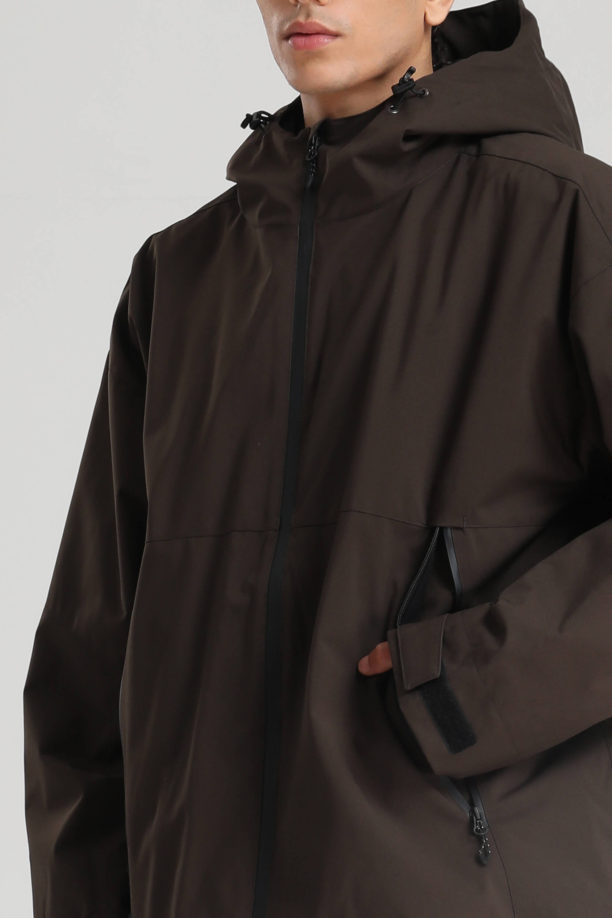 Men's Coffee Fully Sealed Dual-Vent Snow Jacket Minimalist Insulated Ski Jacket - Gsou Snow