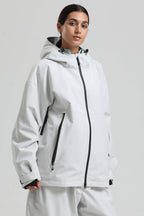 Women's Khaki Fully-Sealed Dual-Vent Ski Jacket Minimalist Insulated Snow Jacket