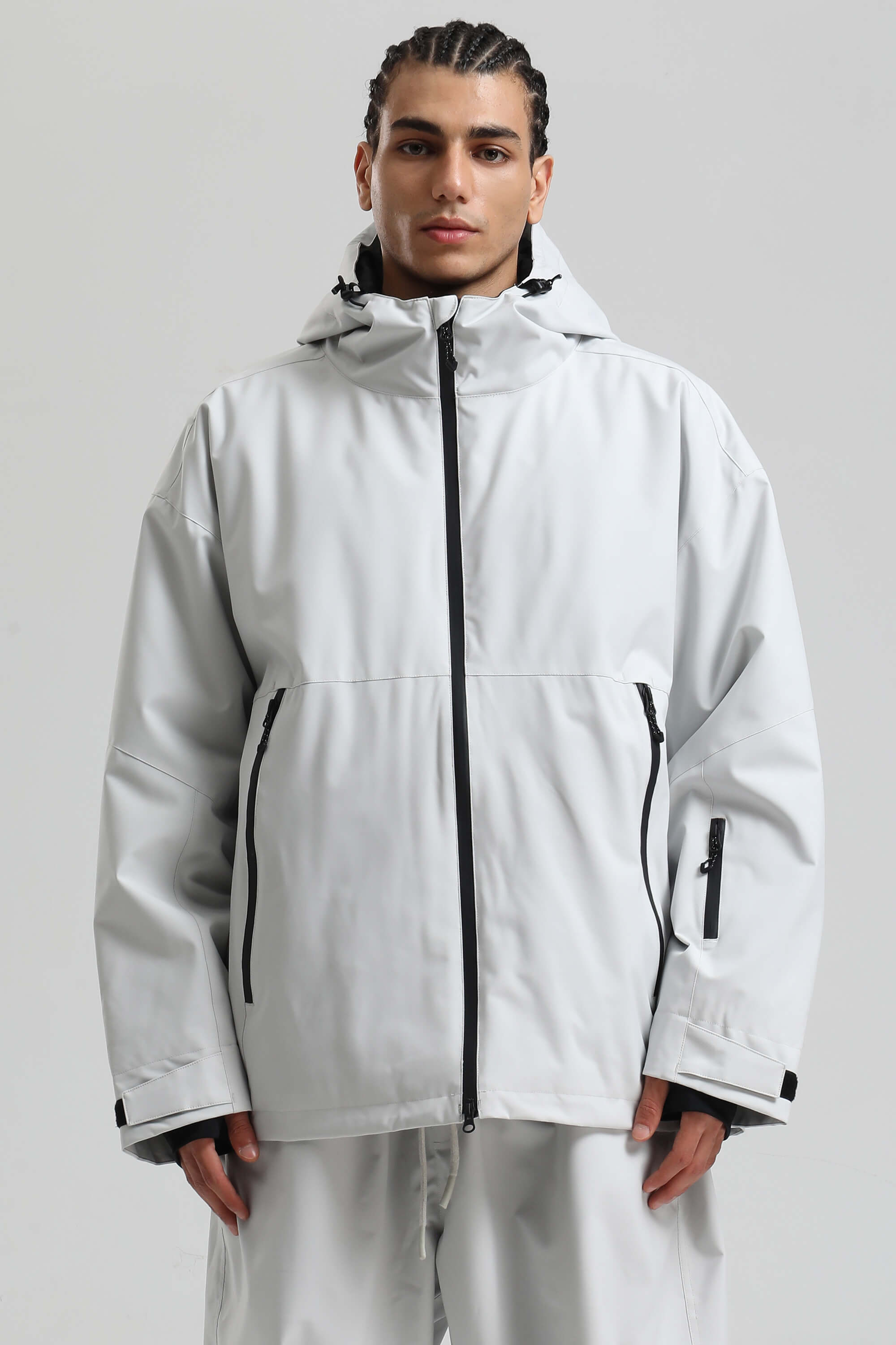 Men's Black Fully Sealed Dual-Vent Snow Jacket Minimalist Insulated Ski Jacket - Gsou Snow
