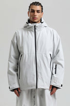 Men's Coffee Fully Sealed Dual-Vent Snow Jacket Minimalist Insulated Ski Jacket - Gsou Snow