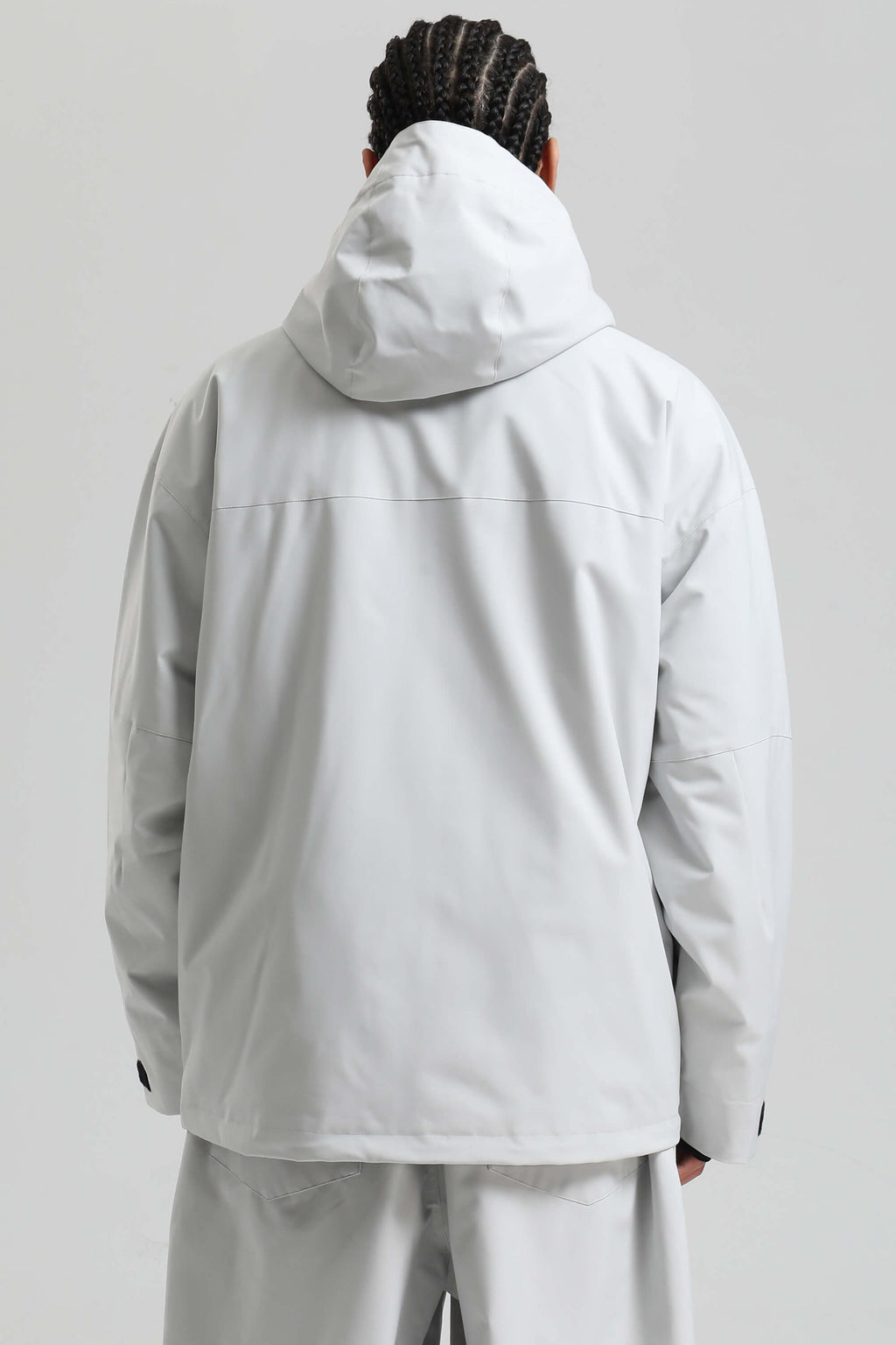 Men's Light Grey Fully Sealed Dual-Vent Snow Jacket Minimalist Insulated Ski Jacket - Gsou Snow