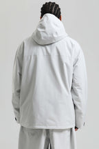 Men's Light Grey Fully Sealed Dual-Vent Snow Jacket Minimalist Insulated Ski Jacket - Gsou Snow