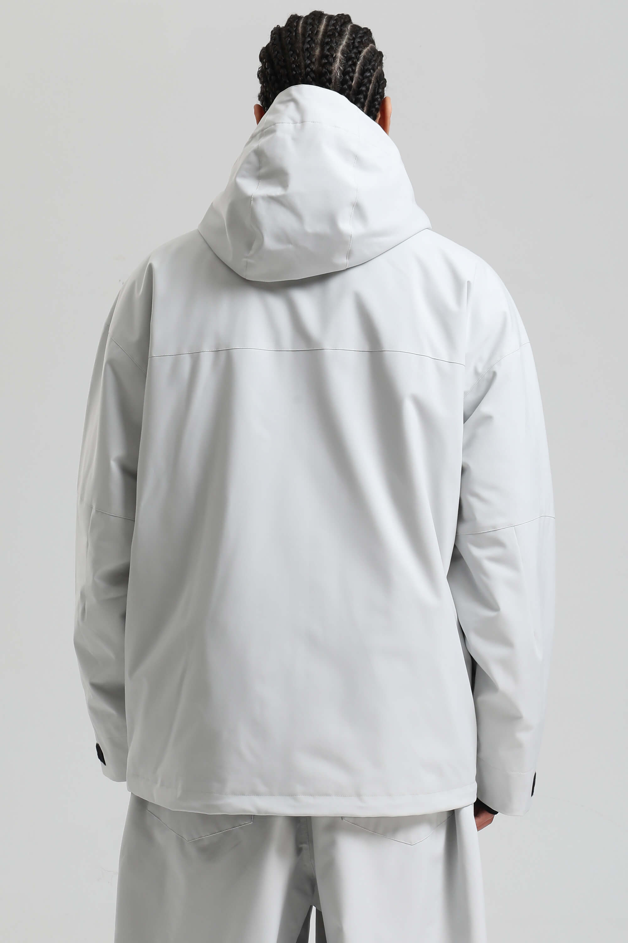 Men's Light Grey Fully Sealed Dual-Vent Snow Jacket Minimalist Insulated Ski Jacket - Gsou Snow