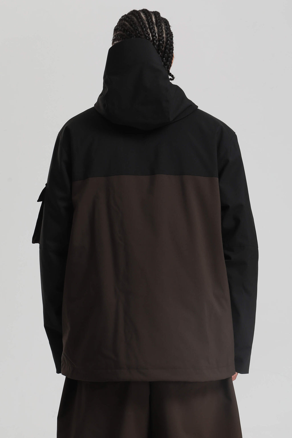 Men's Black & Coffee Asym-Zip Snow Jacket Utility Pocket Waterproof Ski Jacket - Gsou Snow