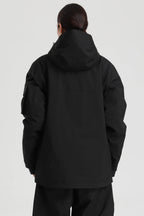 Women's Black Asym-Zip Utility Snow Jacket Pocket Waterproof Ski Jacket - Gsou Snow
