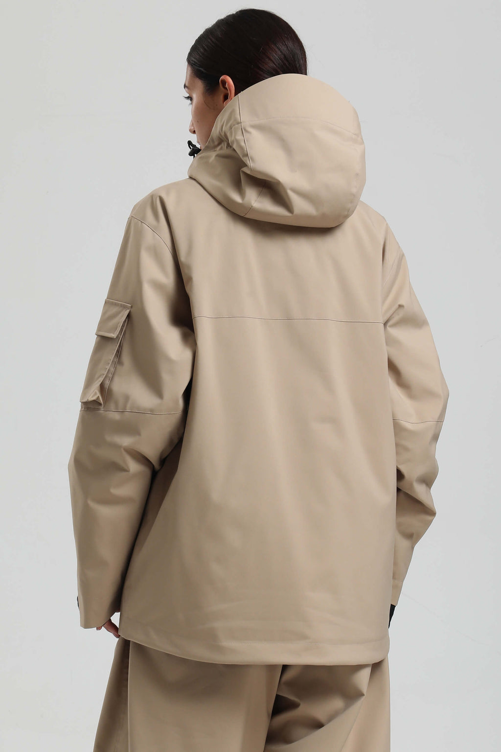 Women's Khaki Asym-Zip Utility Snow Jacket Pocket Waterproof Ski Jacket - Gsou Snow