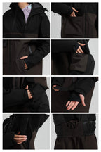 Women's Off White Asym-Zip Utility Snow Jacket Pocket Waterproof Ski Jacket - Gsou Snow