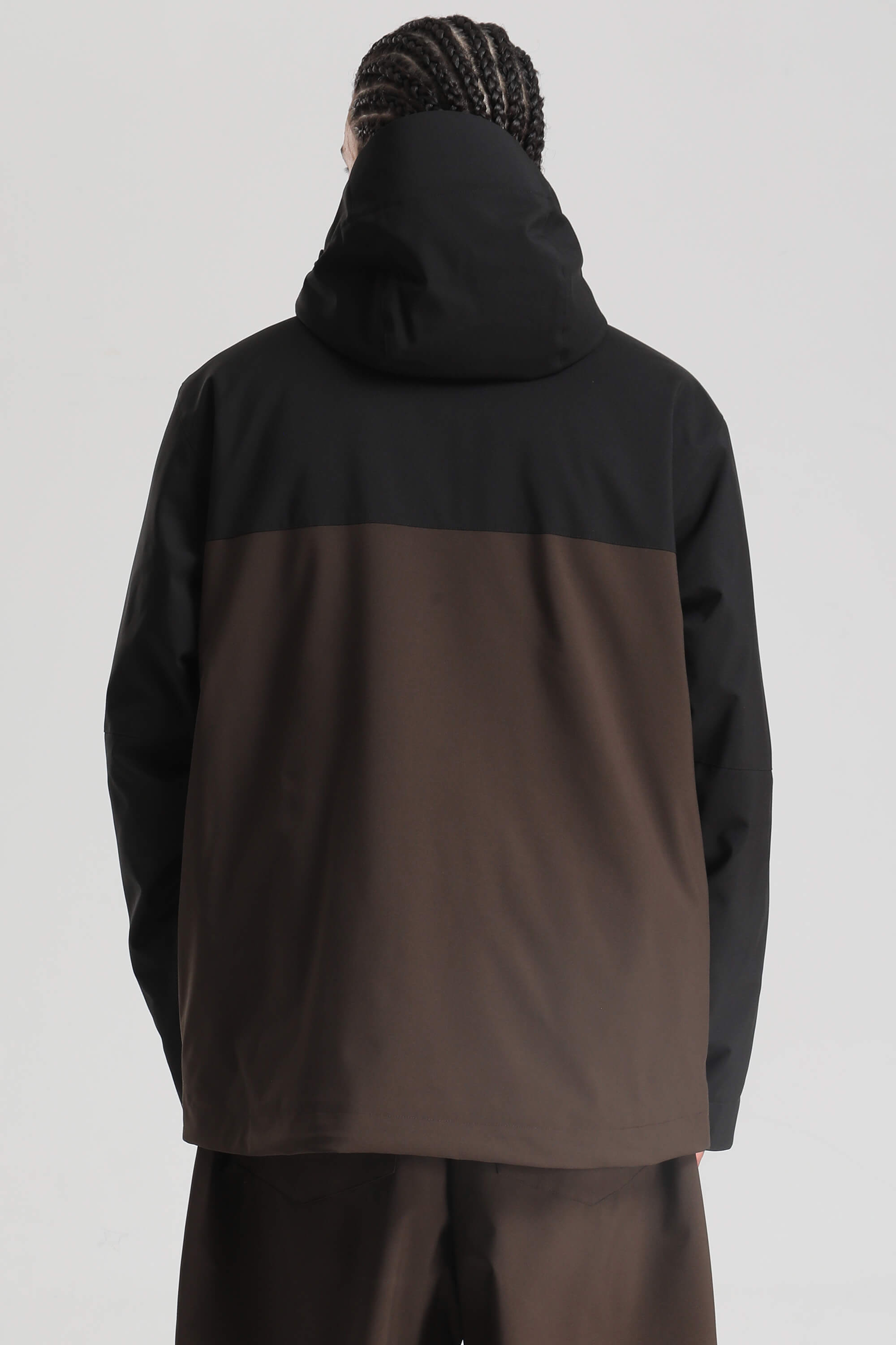 Men's Black & Coffee Face Vent Asym-Zip Snow Jacket Waterproof Insulated Ski Jacket - Gsou Snow