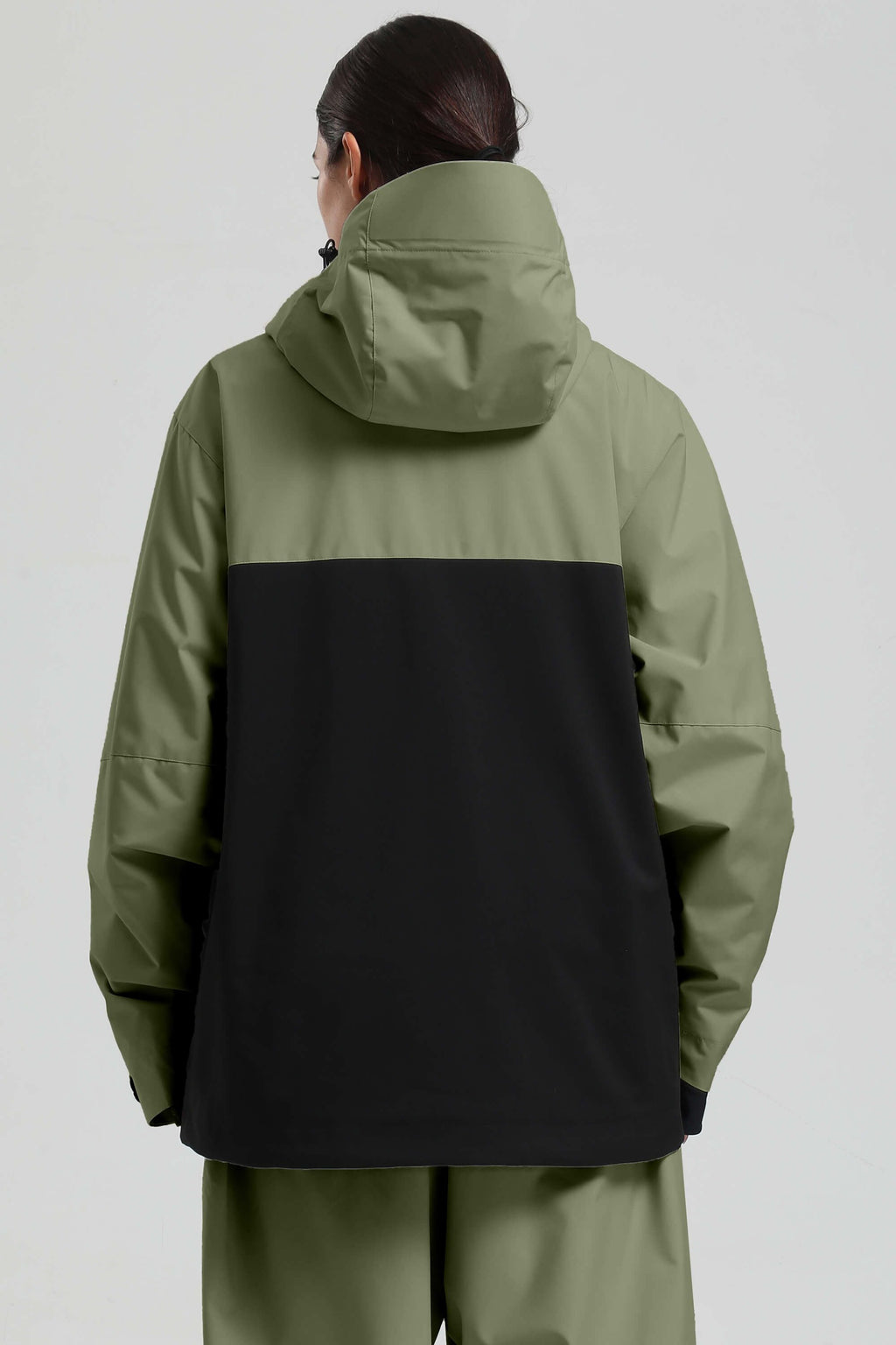 Women's Green & Black Face Vent Asym-Zip Snow Jacket Waterproof Insulated Ski Jacket - Gsou Snow