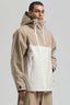Men's Khaki & White Face Vent Asym-Zip Snow Jacket Waterproof Insulated Ski Jacket - Gsou Snow