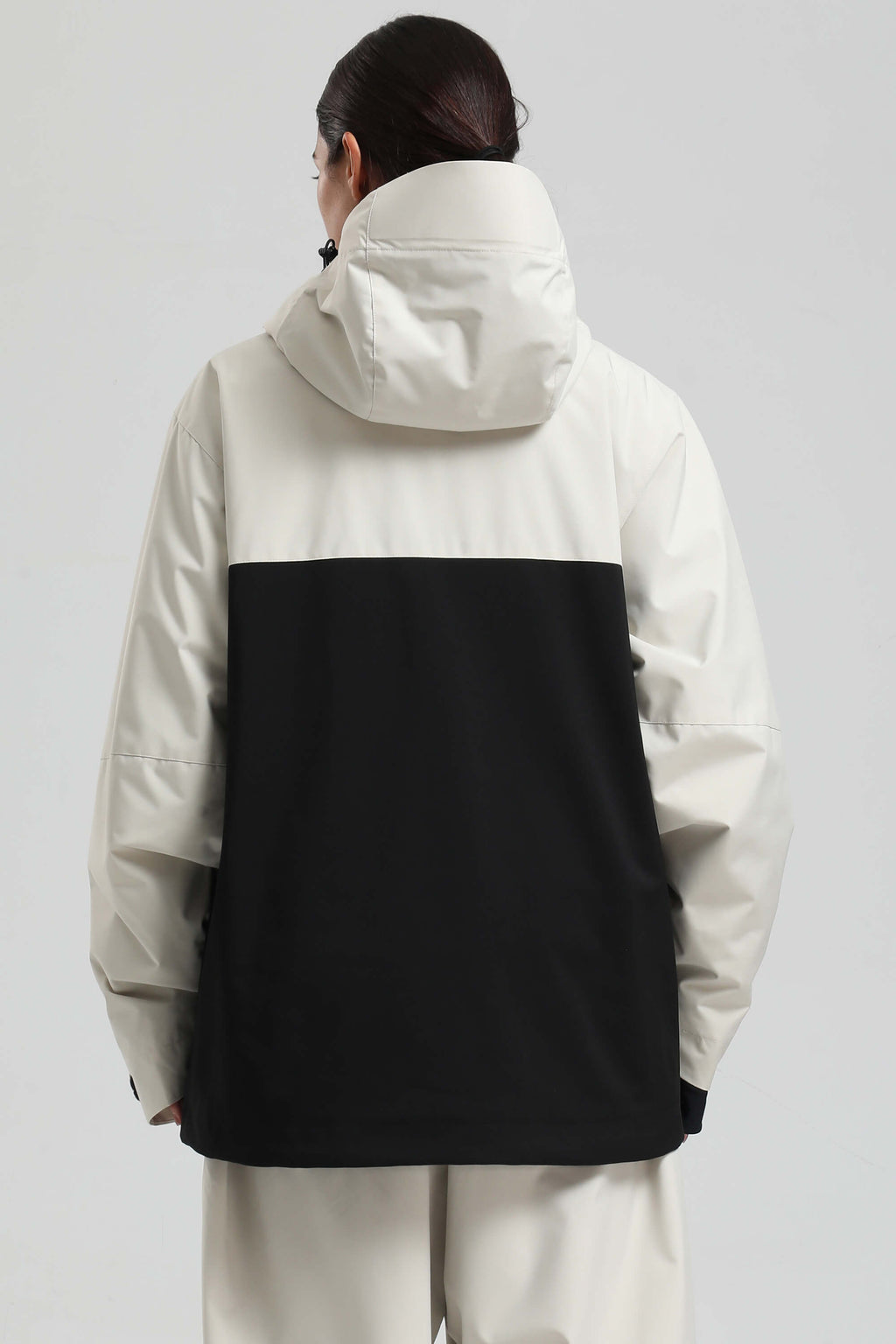 Women's White & Black Face Vent Asym-Zip Snow Jacket Waterproof Insulated Ski Jacket - Gsou Snow