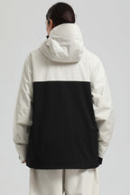 Women's White & Black Face Vent Asym-Zip Snow Jacket Waterproof Insulated Ski Jacket - Gsou Snow