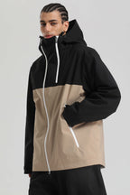 Men's Off White Face Vent Asym-Zip Snow Jacket Waterproof Insulated Ski Jacket - Gsou Snow