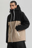 Men's Black & Khaki Face Vent Asym-Zip Snow Jacket Waterproof Insulated Ski Jacket - Gsou Snow
