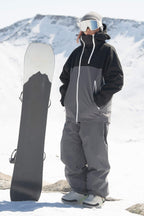 Women's Black Asym-Zip Face-Vent Ski Jacket Waterproof Insulated Snow Jacket