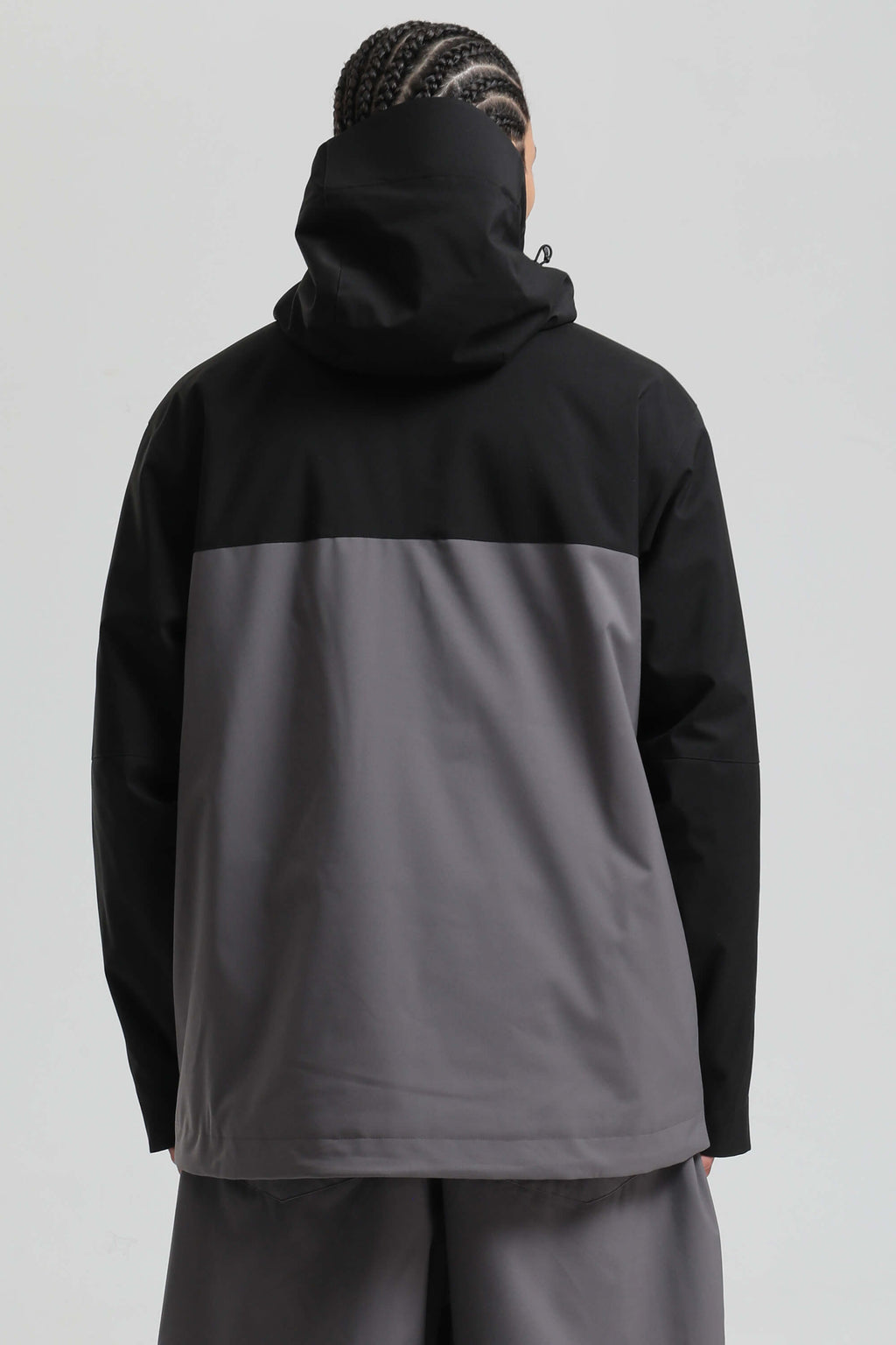 Men's Black & Grey Face Vent Asym-Zip Snow Jacket Waterproof Insulated Ski Jacket - Gsou Snow
