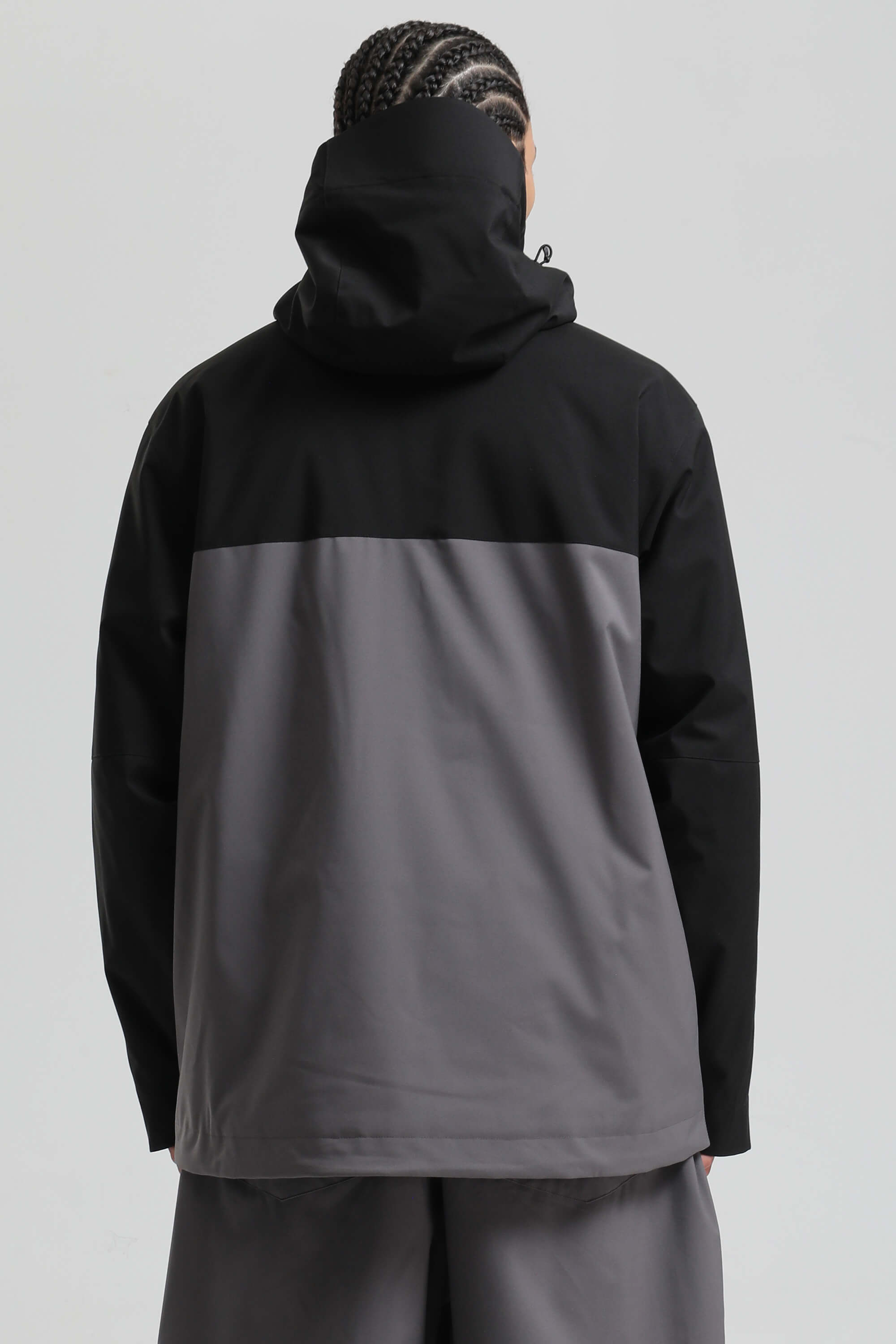 Men's Black & Grey Face Vent Asym-Zip Snow Jacket Waterproof Insulated Ski Jacket - Gsou Snow
