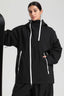 Women's Black Face Vent Asym-Zip Snow Jacket Waterproof Insulated Ski Jacket - Gsou Snow