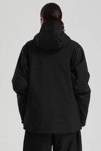 Women's Black Face Vent Asym-Zip Snow Jacket Waterproof Insulated Ski Jacket - Gsou Snow