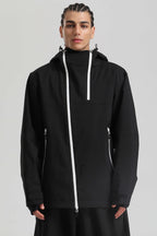 Men's Green & Black Asym-Zip Face-Vent Ski Jacket Waterproof Insulated Snow Jacket