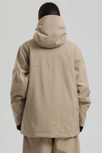 Women's Khaki Face Vent Asym-Zip Snow Jacket Waterproof Insulated Ski Jacket - Gsou Snow