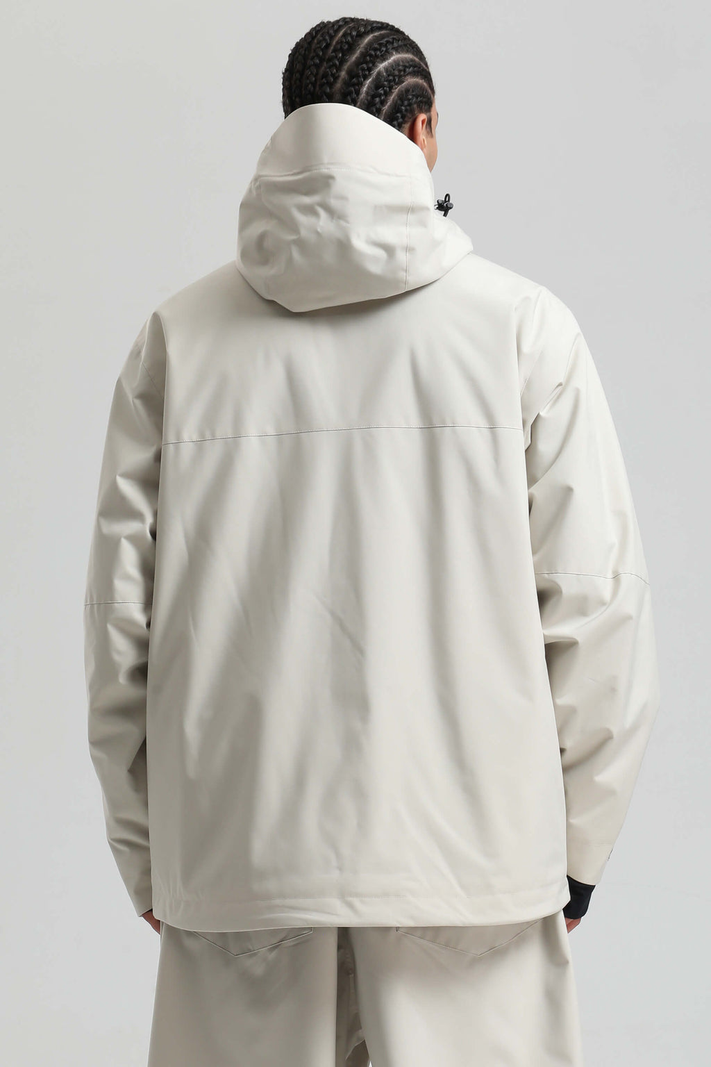 Men's Off White Face Vent Asym-Zip Snow Jacket Waterproof Insulated Ski Jacket - Gsou Snow
