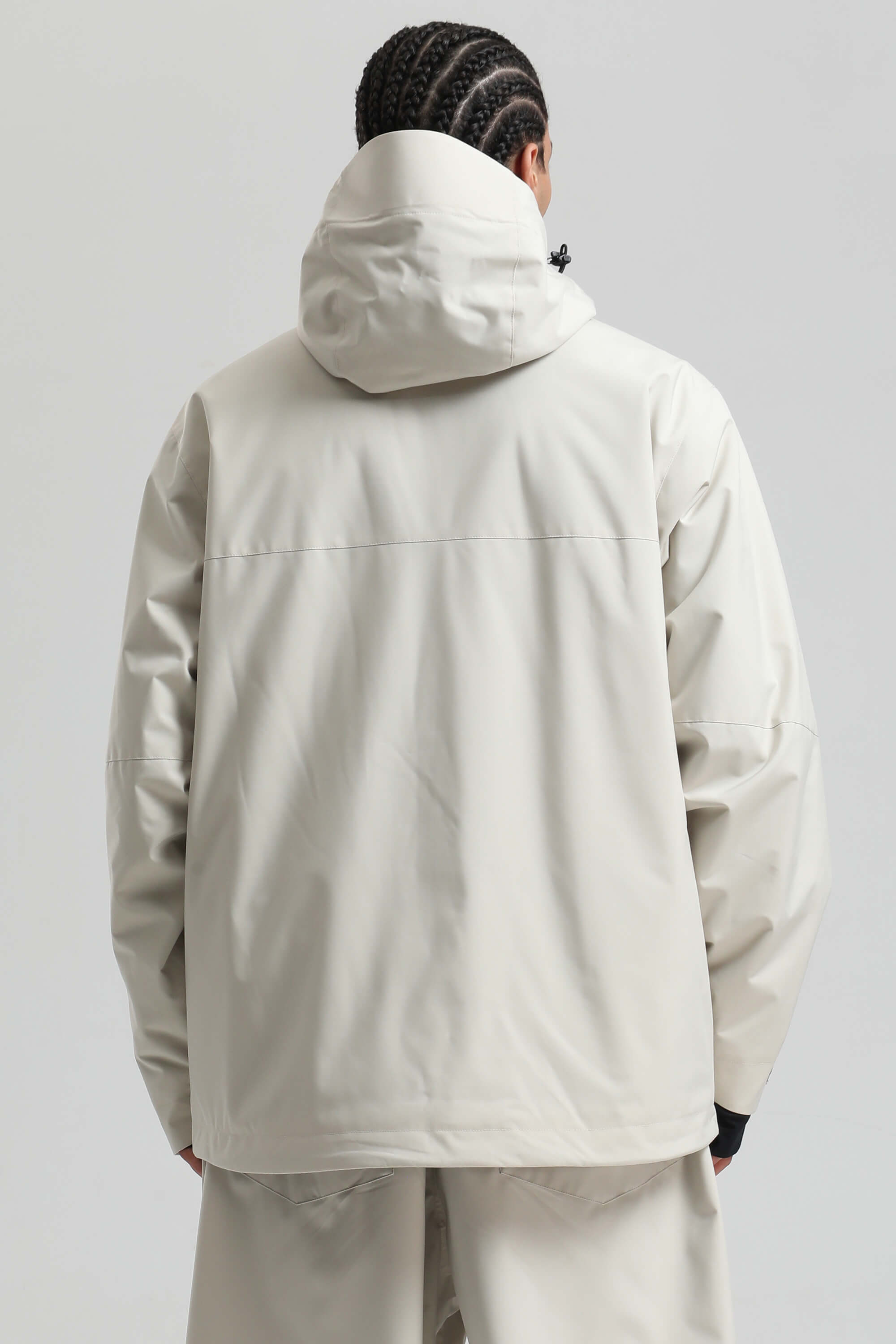 Men's Off White Face Vent Asym-Zip Snow Jacket Waterproof Insulated Ski Jacket - Gsou Snow