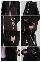 Men's Khaki Asym-Zip Face-Vent Ski Jacket Waterproof Insulated Snow Jacket