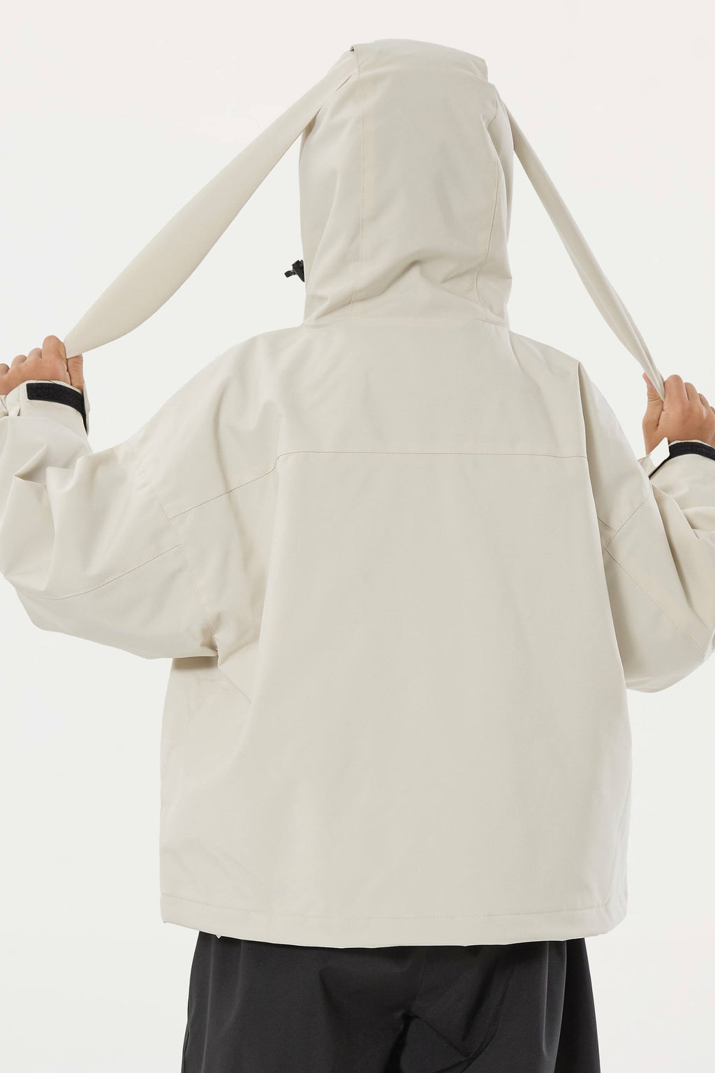 Boy's Off White Detachable Ear Hood Waterproof Insulated Snow Jacket Ski Jacket - Gsou Snow