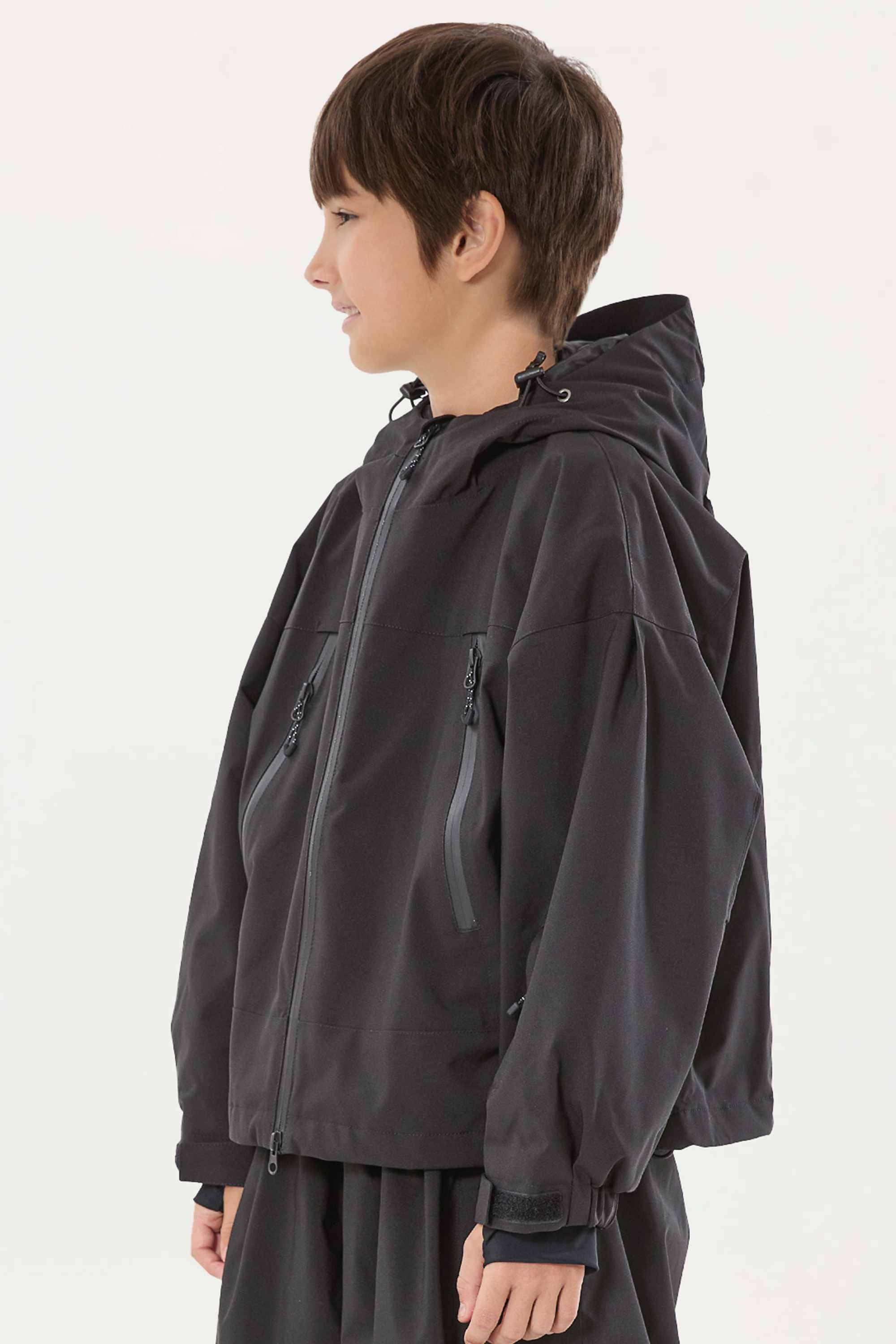 Boys Khaki Detachable-Hood Waterproof Insulated Ski Jacket Snow Jacket